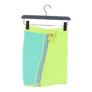 LuLus size 0 stretch knit mini skirt neon green color black beach coverup​